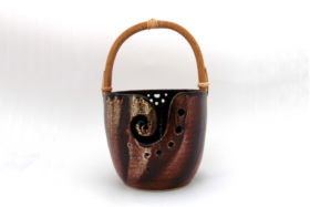 Bol à laine brun moucheté, yarn bowl, Terr'Ame, atelier-boutique de céramique de Véronique Bélier, Trévoux, Ain