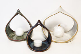 Bougeoirs "goutte" cours modelage céramique poterie Terr'Ame Véronique Belier Trévoux