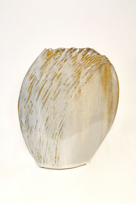 Vase blanc irisé céramique poterie Terr'Ame Véronique Belier Trévoux