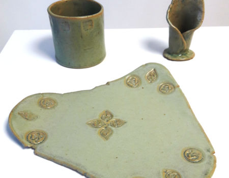 Pièces émaillées en vert Pièces émaillées en vert_Cours de poterie_Terr'Ame_Véronique Bélier_Trévoux