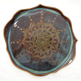 Plat à tarte spiritualité céramique poterie Terr'Ame Véronique Belier Trévoux