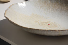 Grande coupe grès céramique poterie Terr'Ame Véronique Belier Trévoux Ain