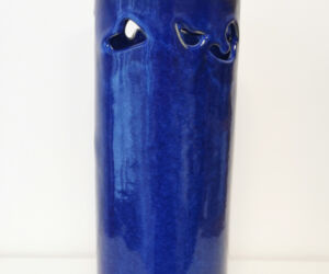 Grand vase bleu cours modelage céramique poterie Terr'Ame Véronique Belier Trévoux